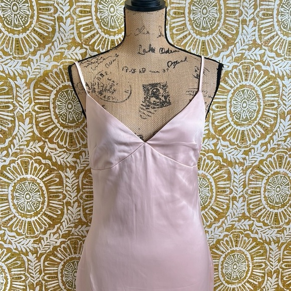 NWT Naked Wardrobe Satin Dreams Side Slit Slip Maxi Dress Blush Pink size M - Picture 8 of 11
